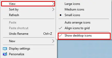 Windows 10 desktop icons missing