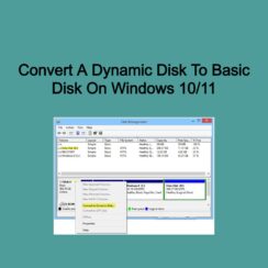 How To Convert A Dynamic Disk To Basic Disk On Windows 10/11