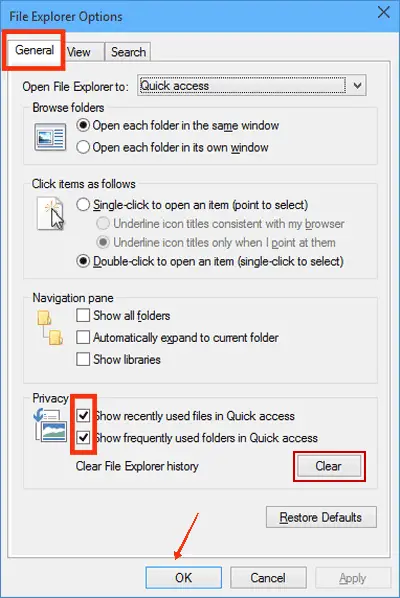 Clear File Explorer's clogged history 