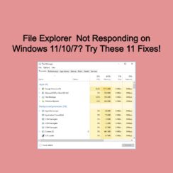 File Explorer Not Responding on Windows 11 10 7
